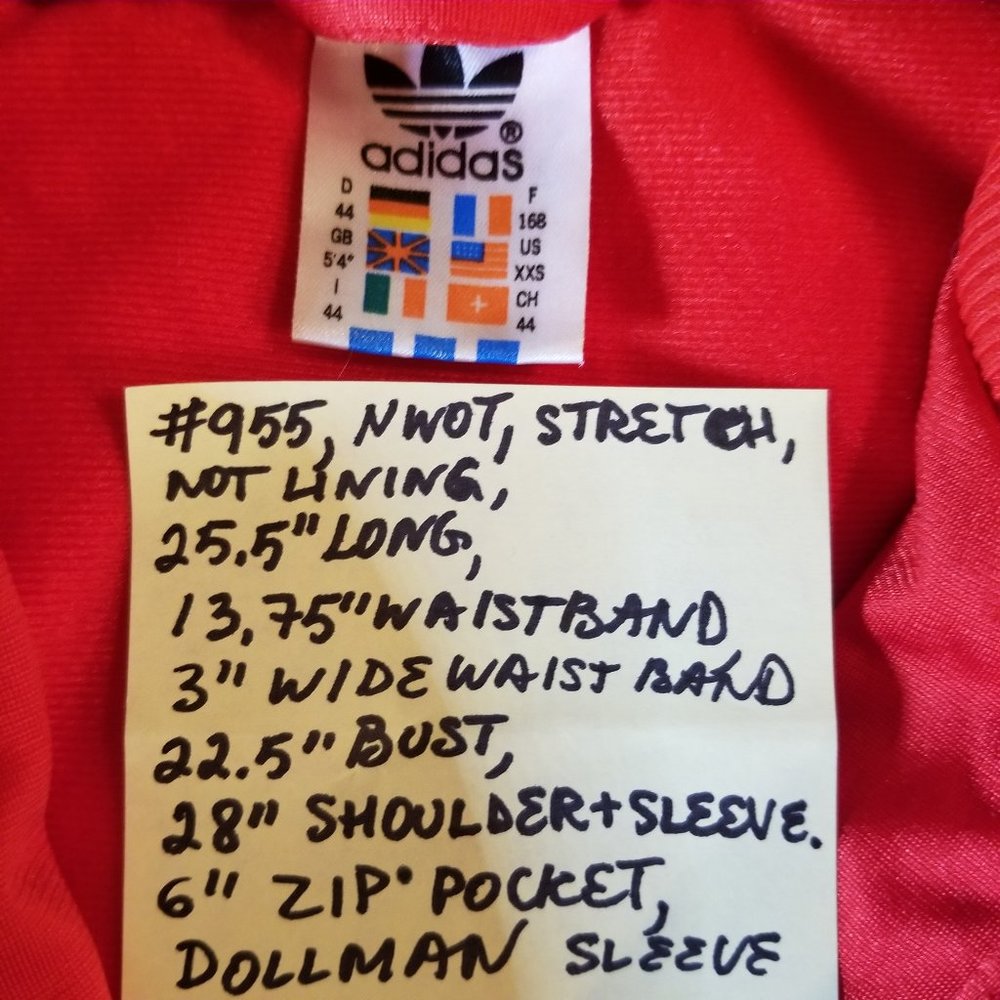 #955 NWOT Adidas Red & Blue Track Jacket S Dolman - Picture 13 of 16